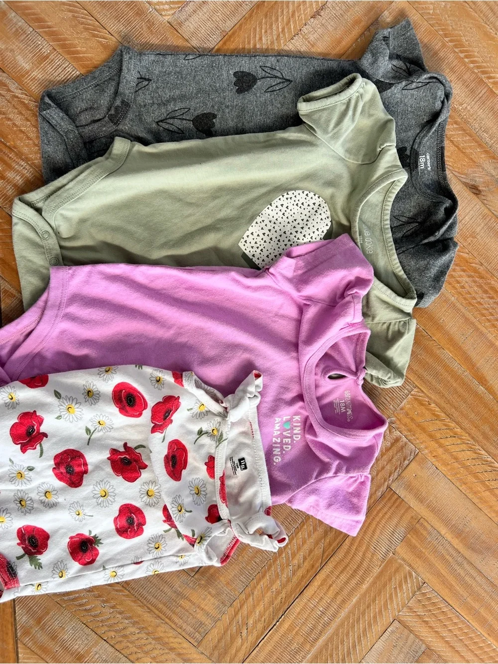 Carter’s Girls Long-Sleeve Cotton Pajama Bodysuits - Mixed Colors